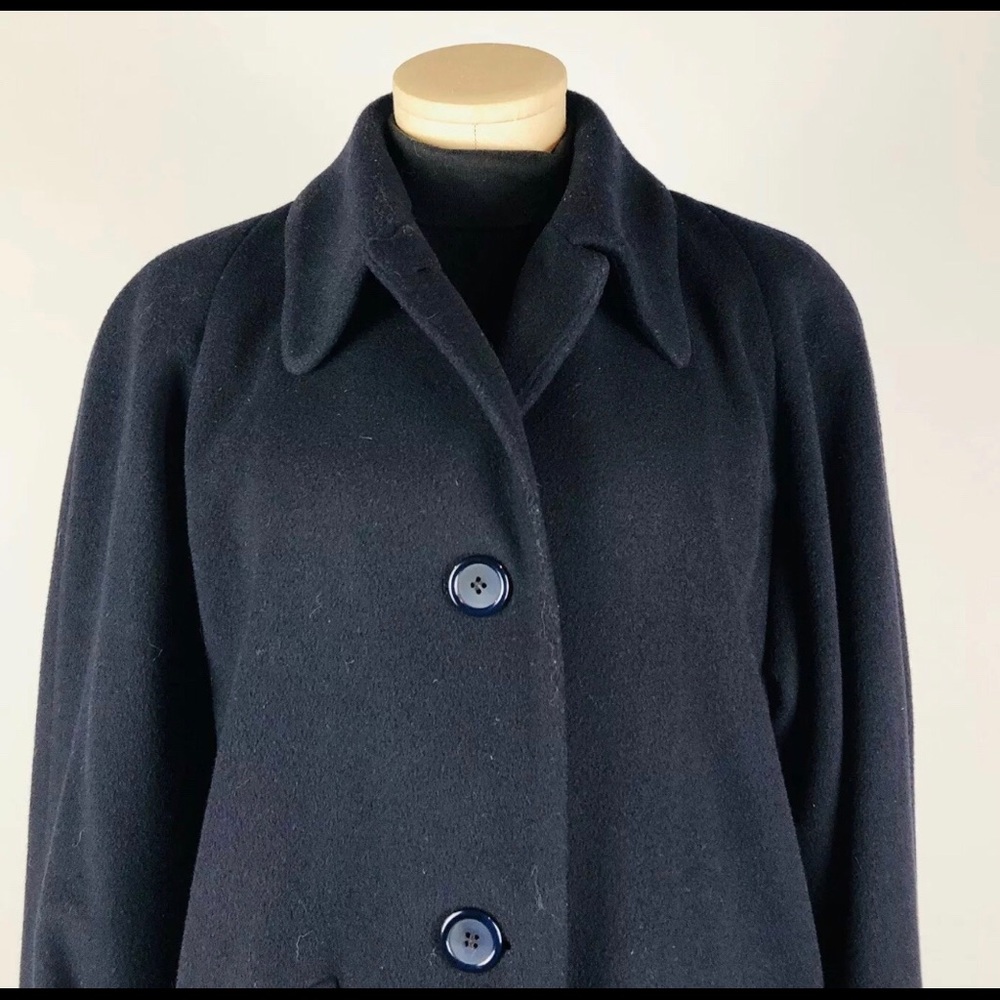 Classic Talbots long cashmere wool blend navy winter coat Size 6